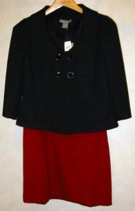 Ann Taylor red and black suit 4